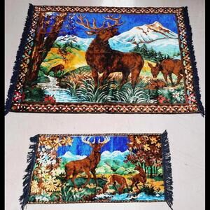 2 Large Vintage Rug Tapestry High Quality Woven Art Carpet Throws